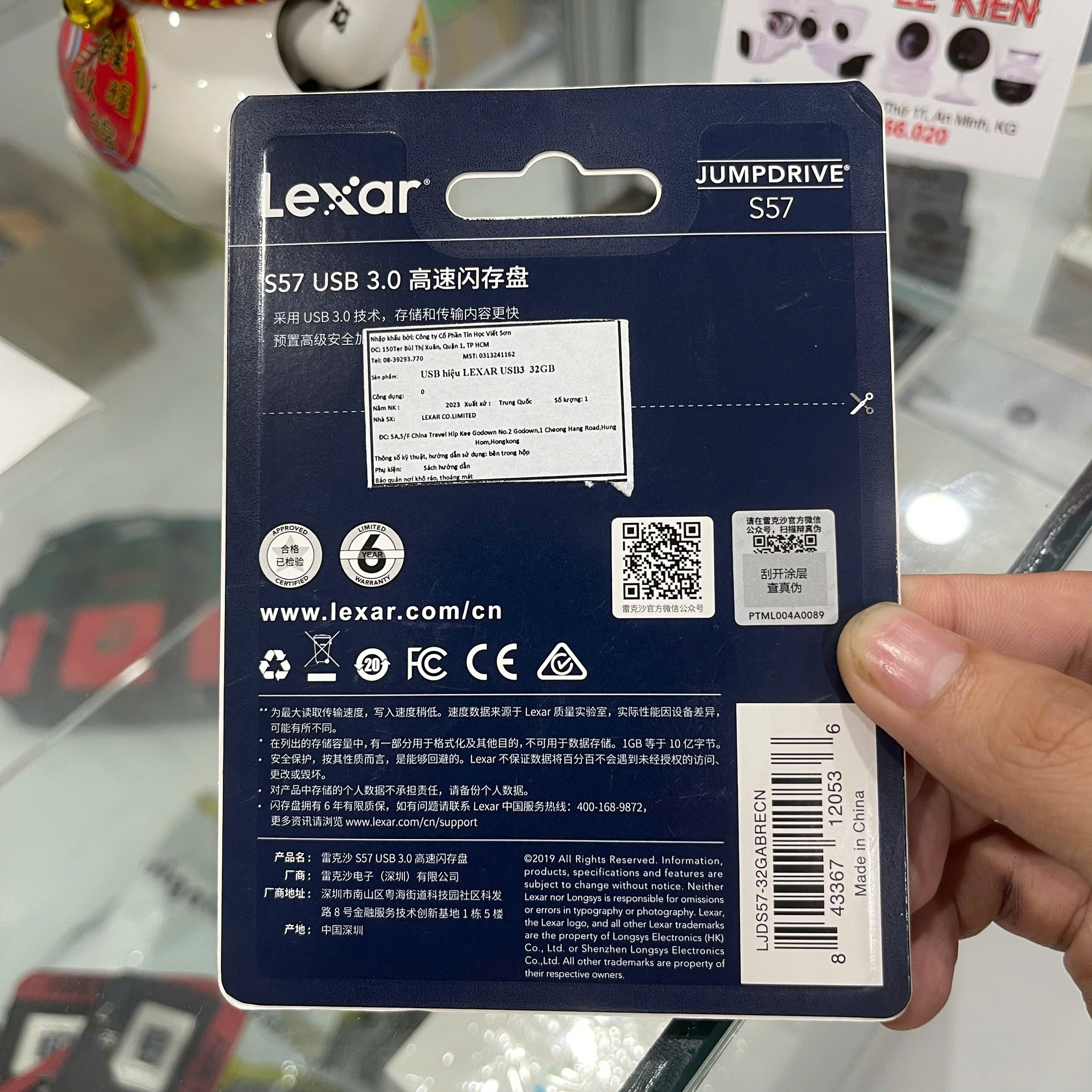 USB Lexar 32GB JumpDrive S57 USB 3.0 chính hãng