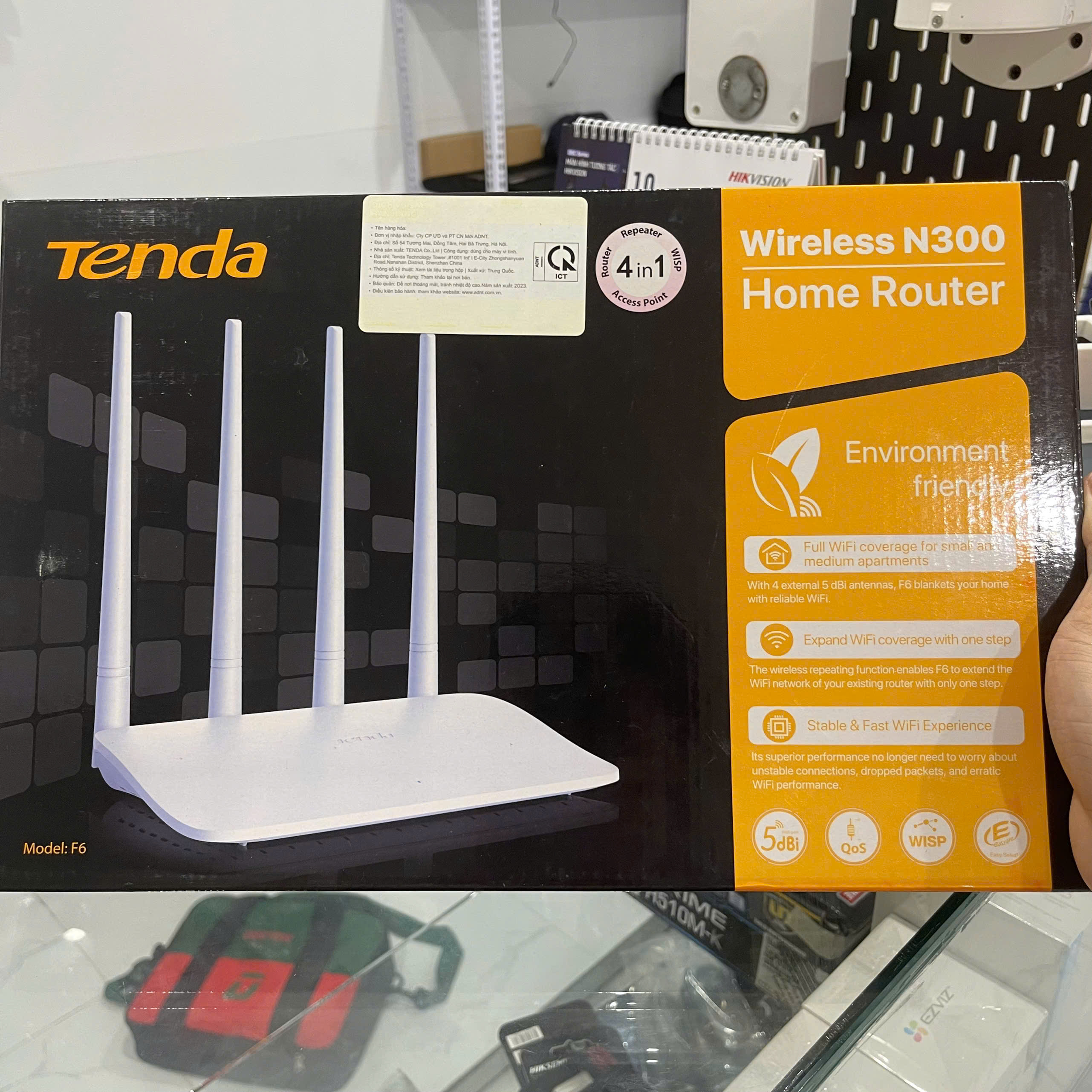 Moderm Wifi Tenda F6 N300 4 Ăng-ten hàng chính hãng