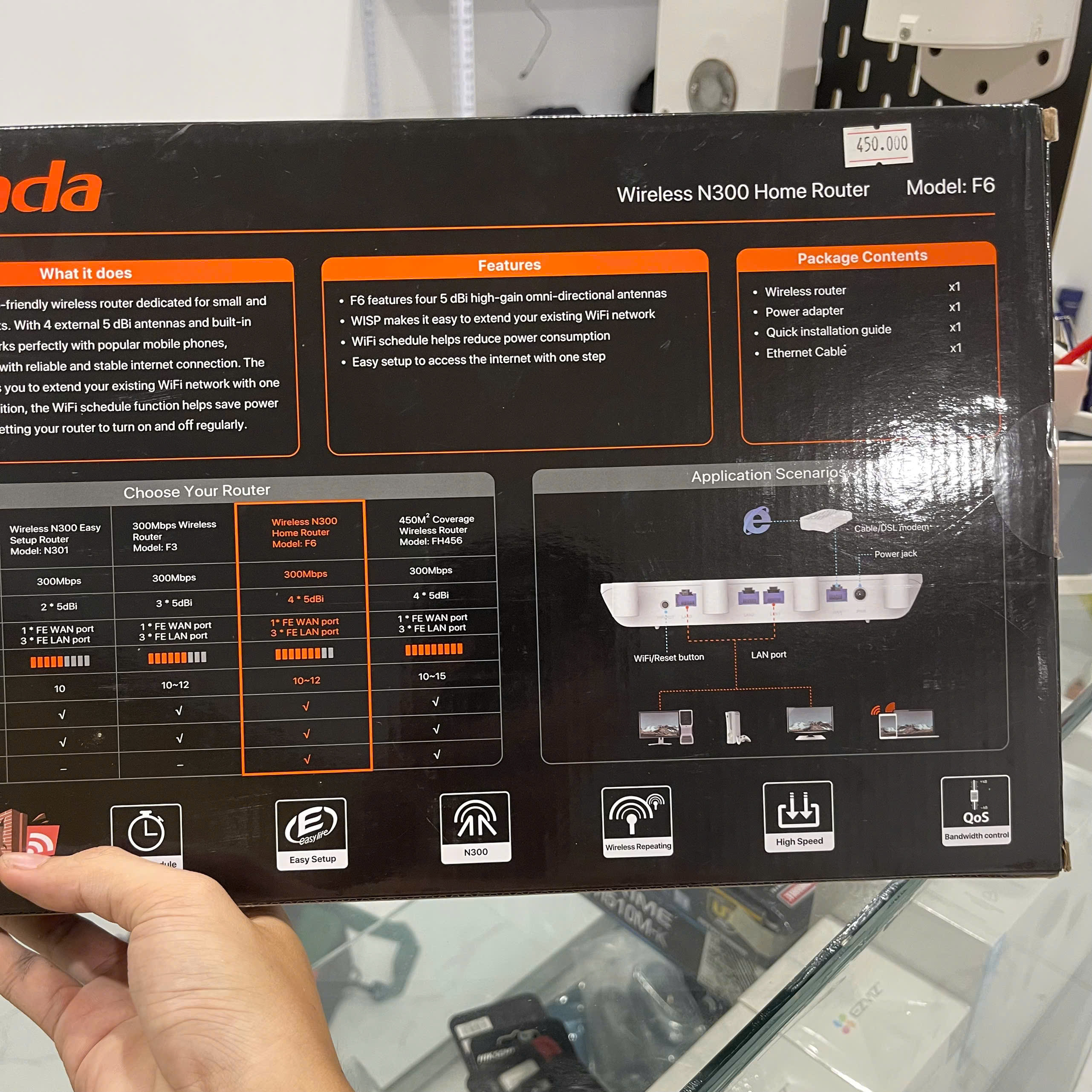 Moderm Wifi Tenda F6 N300 4 Ăng-ten hàng chính hãng